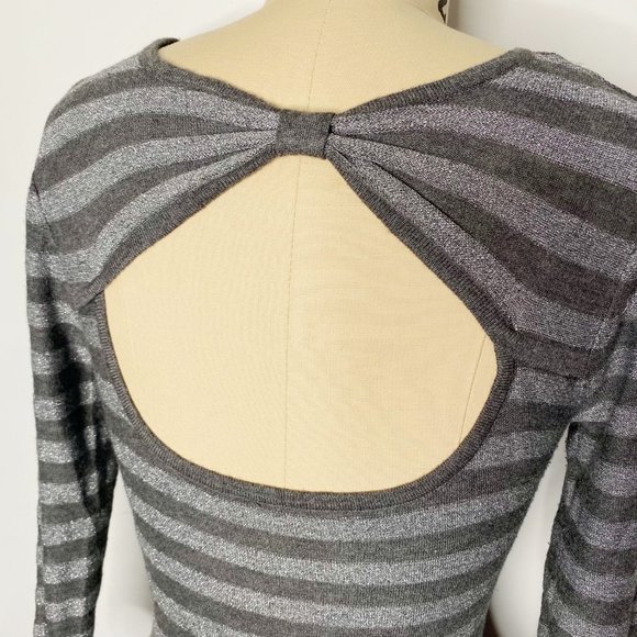 Vintage Y2K H&M Divided Striped Metallic Bodycon Mini Dress - Picture 3 of 10